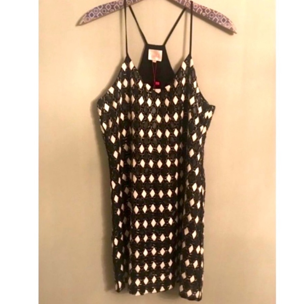 Parker Black & White Sequins Dress.